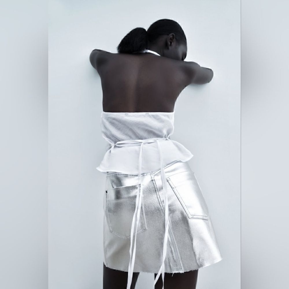 ZARA SKIRT SILVER METALLIC - Picture 7 of 9